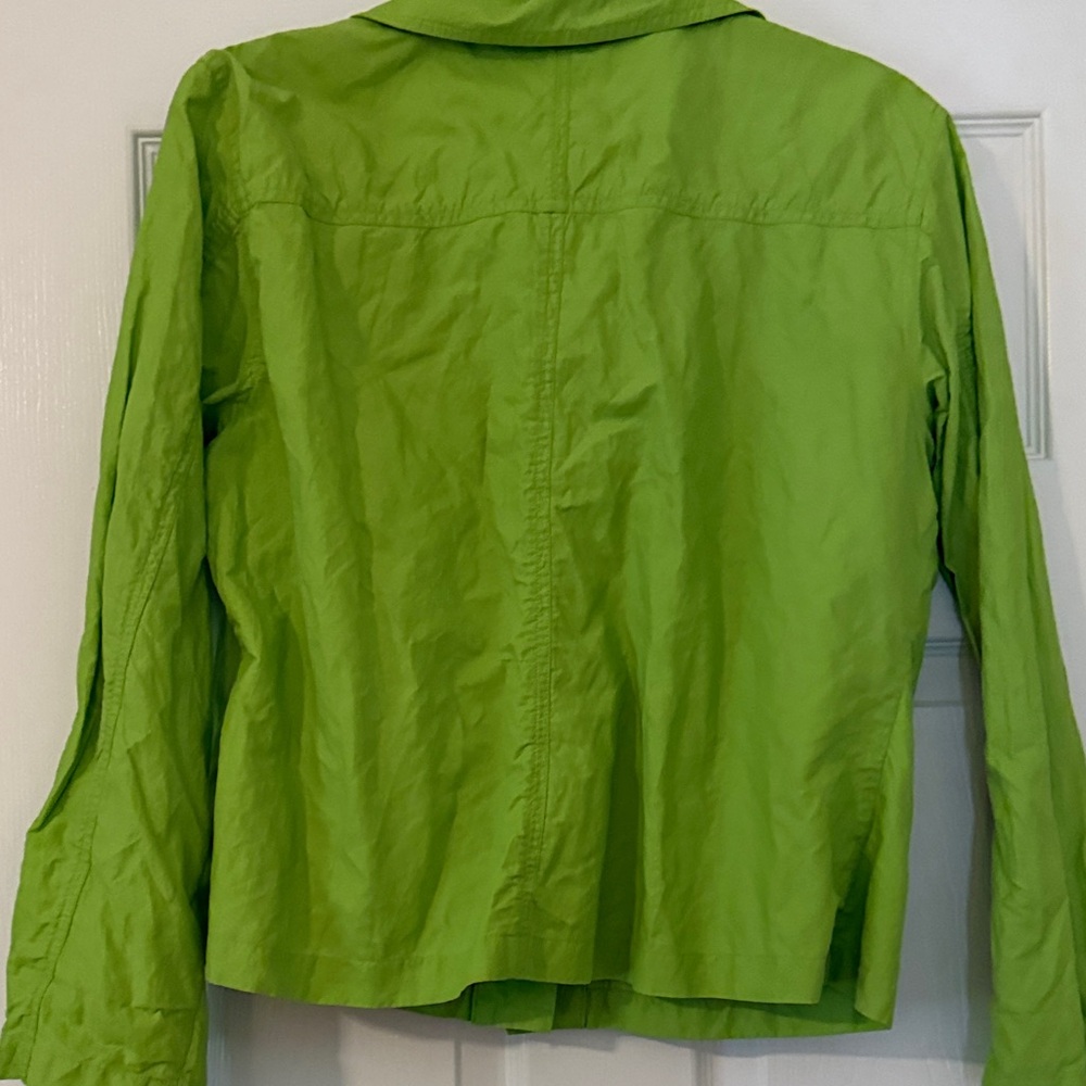 Chico's Bright Green Button-Front Utility Jacket M/L - Picture 6 of 7
